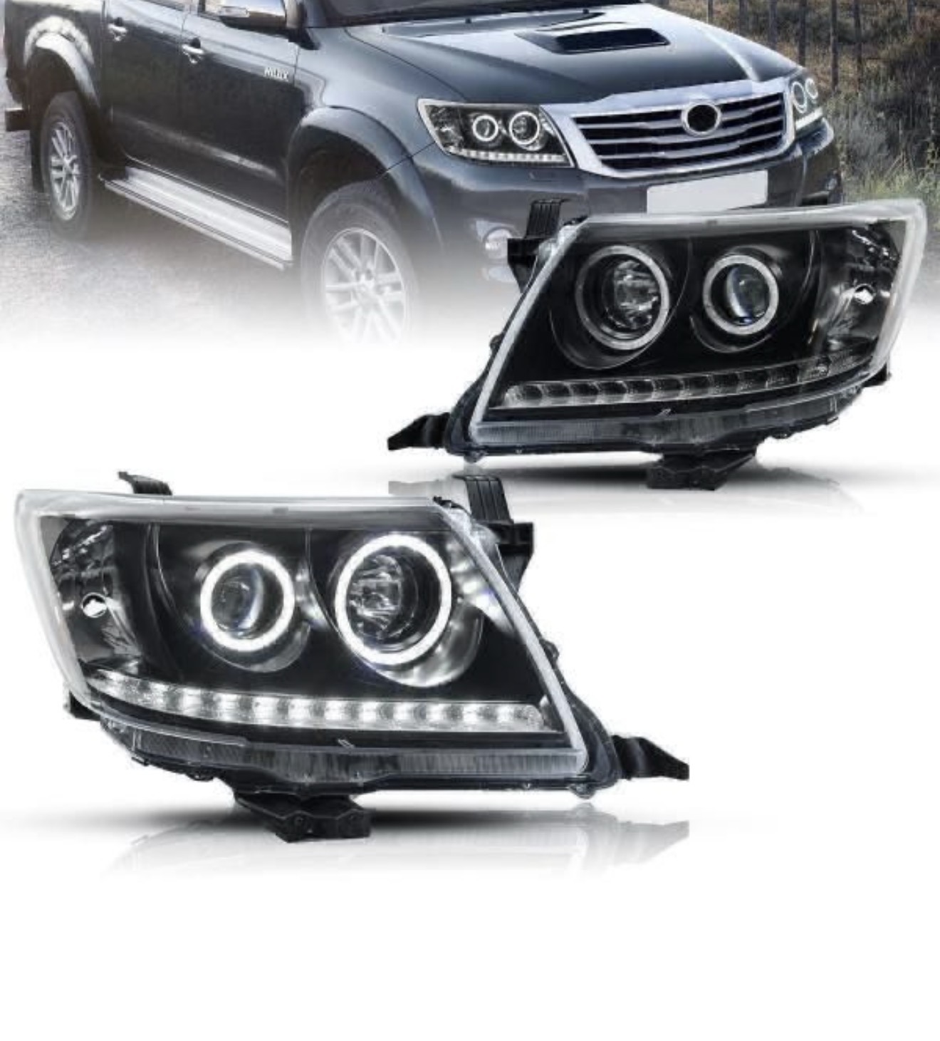 Lupa Toyota Hilux 2012-2015 — Estilo Angel Eyes