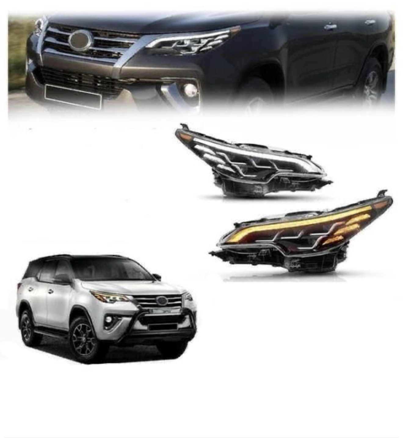 Lupa Toyota Fortuner 2016+ — Full LED
