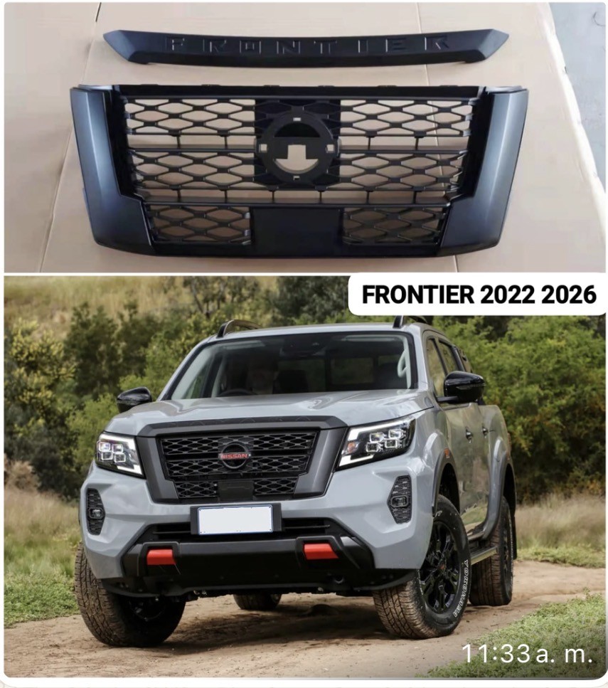 Parrilla Nissan Frontier 2022-2026 — Negro Satín con moldura de tapa