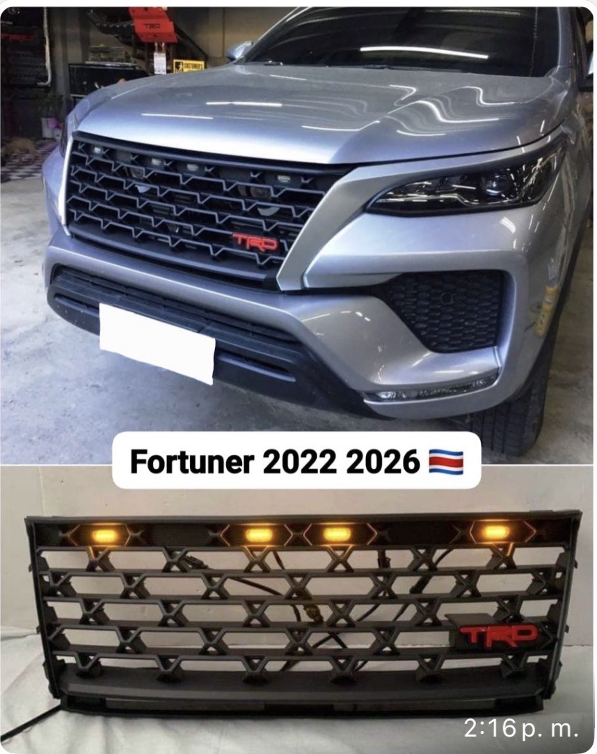 Parrilla Toyota Fortuner 2022-2026 — TRD con luces LED