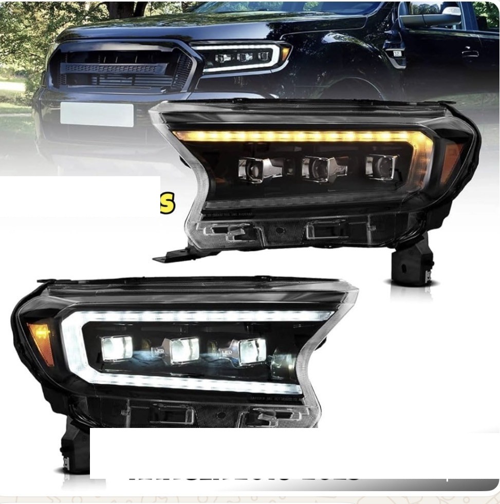 Focos Ford Ranger 2016-2023 — 3 Lupas Full LED