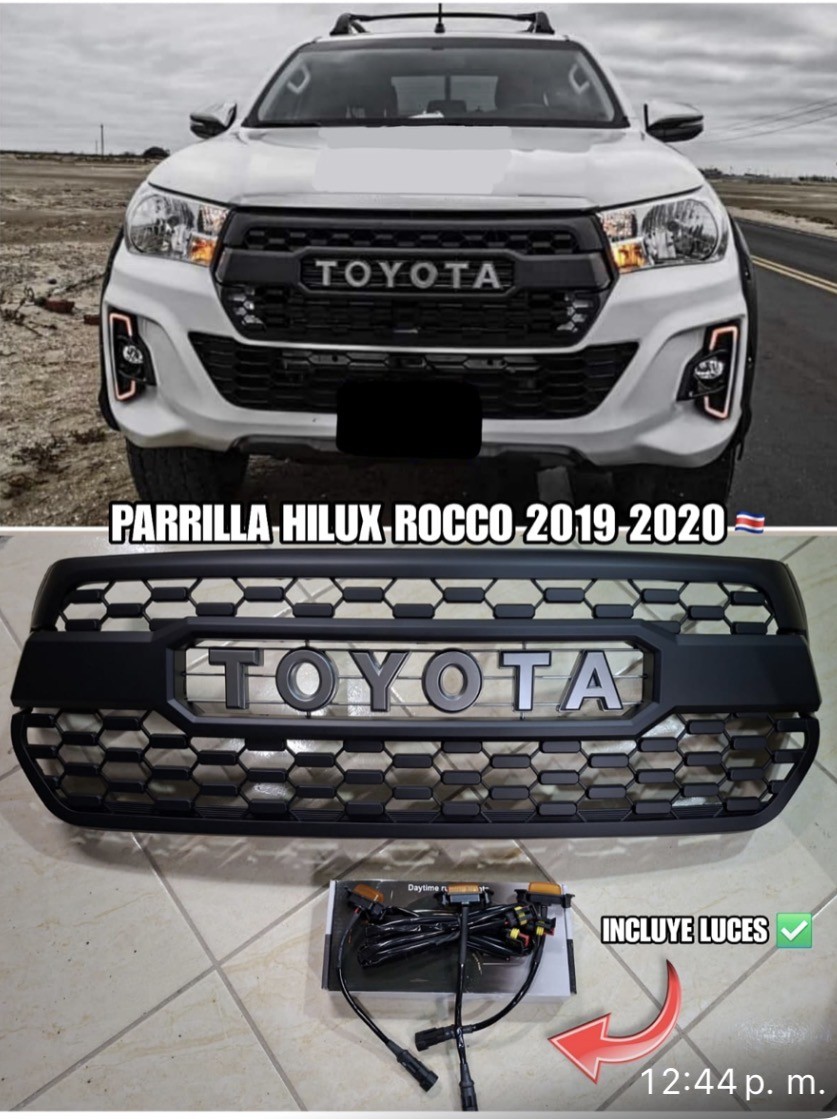 Parrilla Toyota Hilux Rocco 2019-2020 — con luces LED