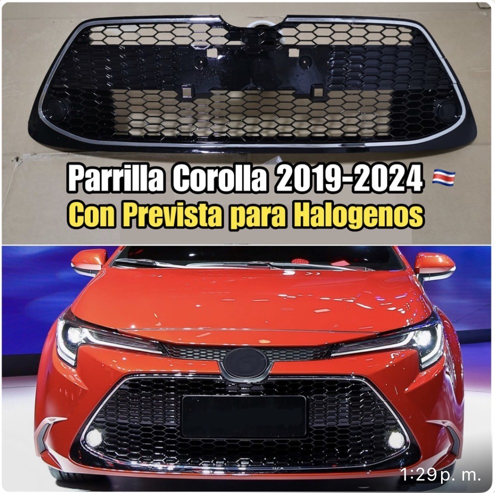 Parrilla Toyota Corolla 2019-2024 — con prevista para halógenos