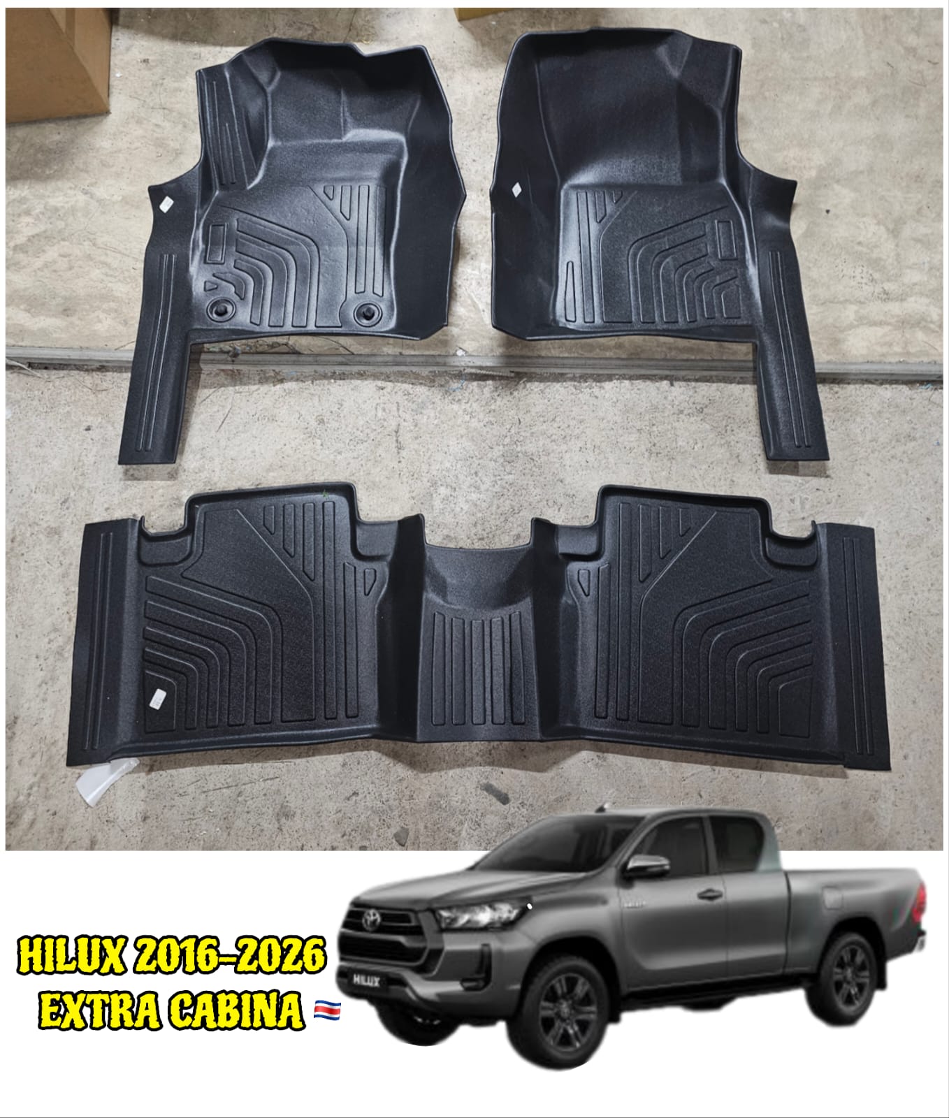 Alfombra de bandeja Toyota Hilux Extra Cabina 2016-2026